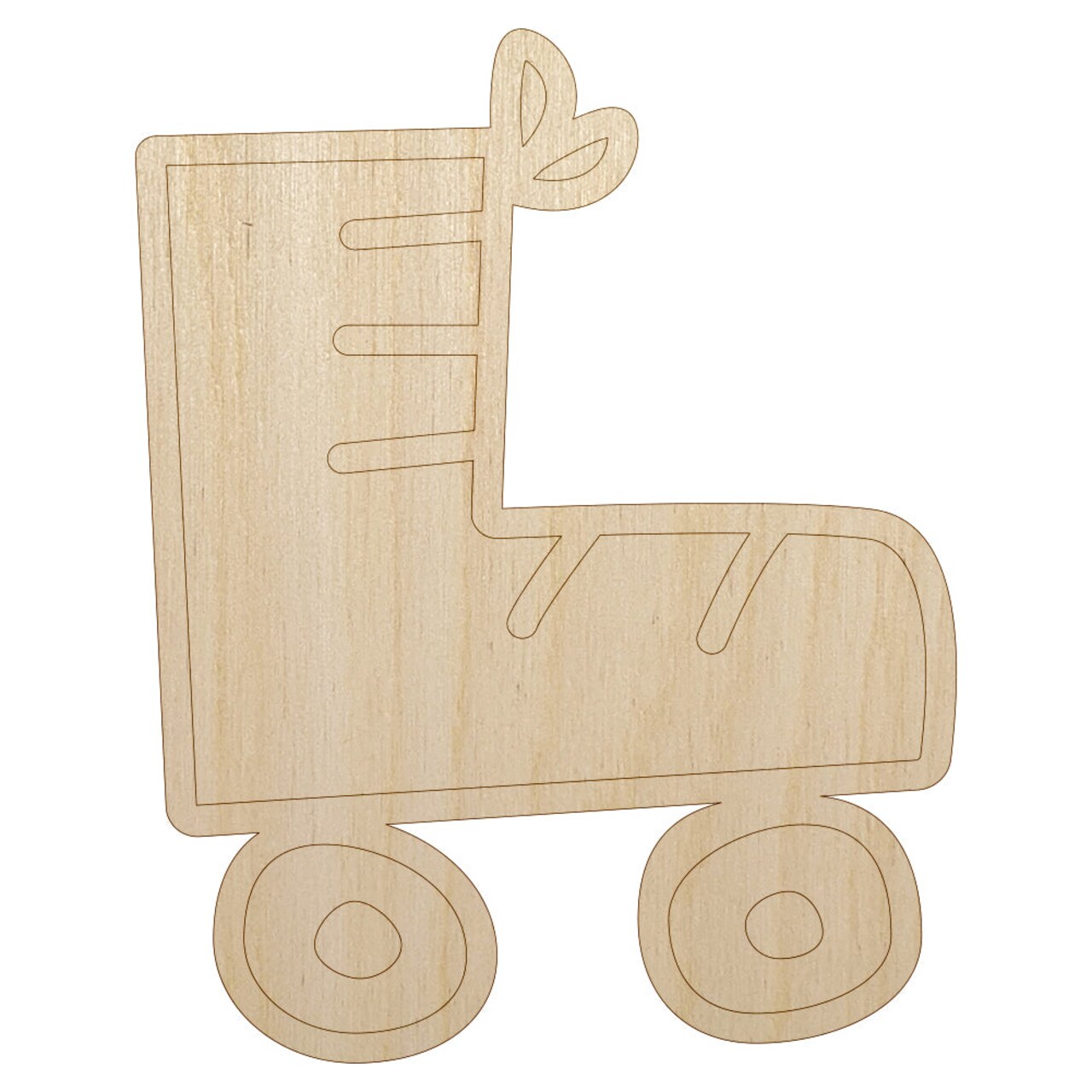 Roller Skate Unfinished Wood Shape Piece Cutout for DIY Craft Projects